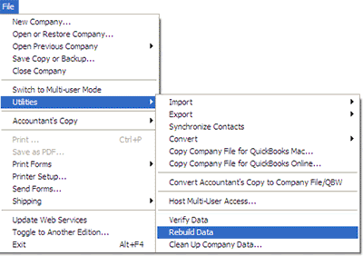 Manual method to repair company file step