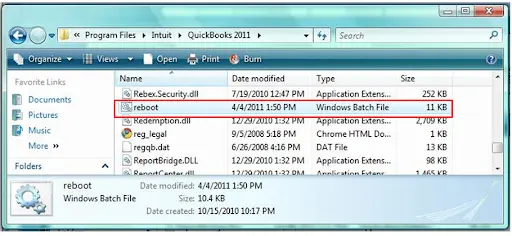 Run the Reboot.bat file
